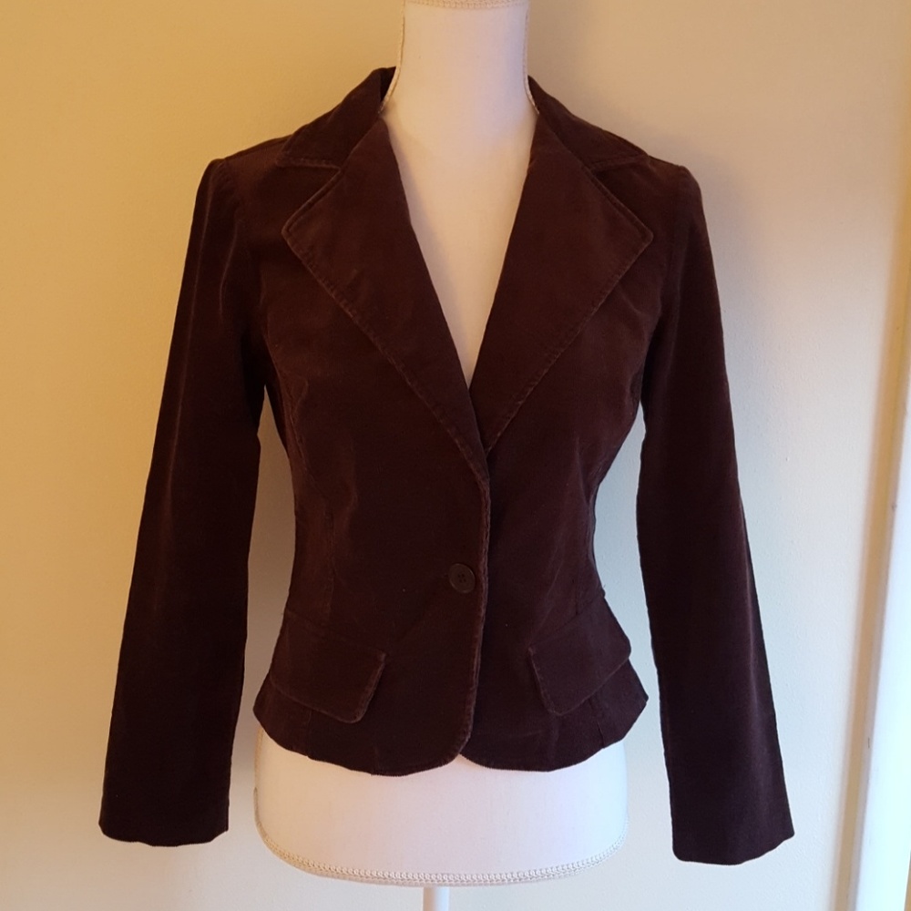 Corduroy one-button blazer